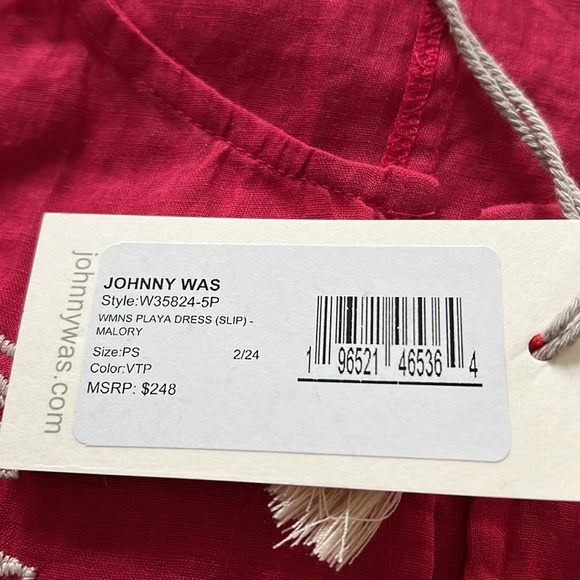 Johnny Was PS WMNS Red Playa dress Mallory with under slip. - Picture 2 of 2